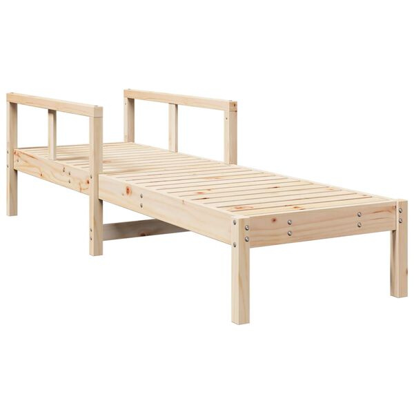 vidaXL Sun Lounger Natural Pine Solid Pine Wood Standard