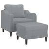 vidaXL Sofa Chair with Footstool Light Gray 23.6" Fabric