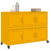 vidaXL Sideboard Mustard Yellow Cold-rolled steel Medium Rollable