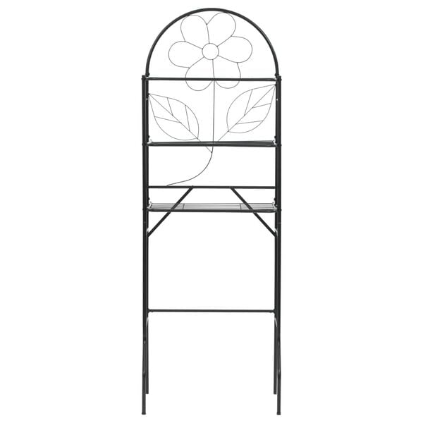 vidaXL Toilet Rack Black Steel Standard Toilet Rack Rectangular