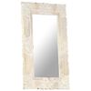vidaXL Mirror White Solid mango wood Medium Decorative Inlays Mirror