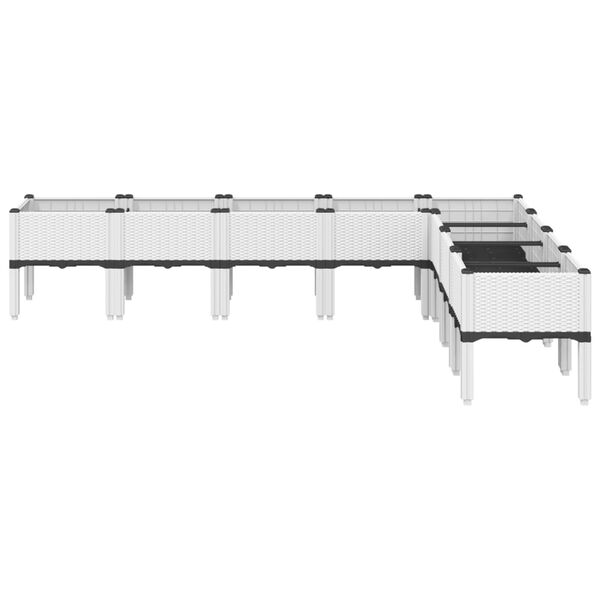vidaXL Garden Planter White Polypropylene Large Durable Garden Planter