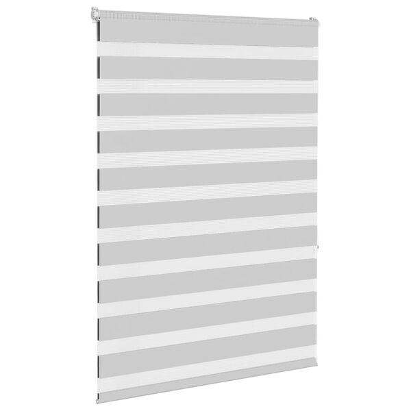 vidaXL Zebra Blind Light Gray 100% Polyester 39.4 x 59.1 in