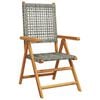 vidaXL Garden Chair Set of 6 Grey Solid Acacia wood, PE rattan Standard