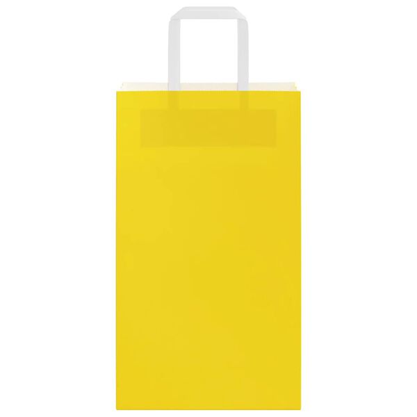 vidaXL Paper Bags 50 pcs with Handles Yellow 21x11x36 cm