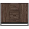 vidaXL Sideboard Brown Oak Engineered Wood, Metal 36.2 x 13.8 x 29.9 in