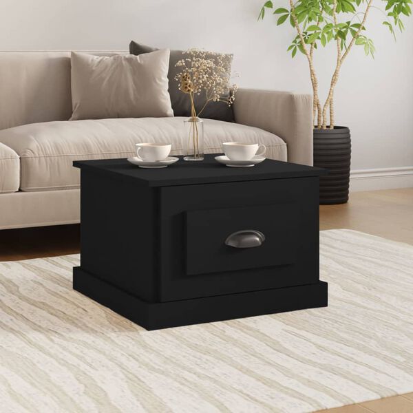vidaXL Coffee Table Black Engineered wood 19.7x19.7x13.8 in Coffee Table