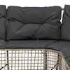 vidaXL Garden Sofa Light Grey PE rattan, Powder-coated steel, Polyester
