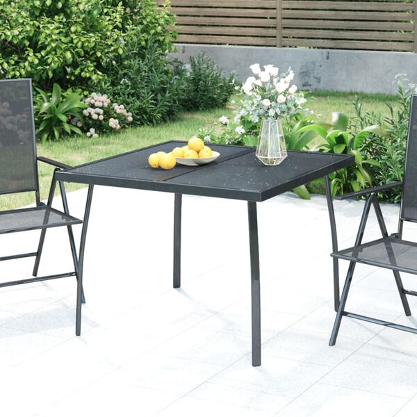 vidaXL Garden Table Anthracite Steel 39.4 x 39.4 in Mesh Details
