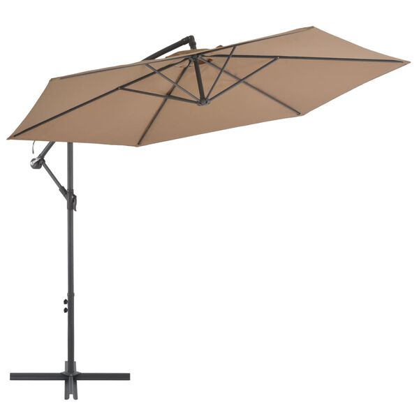 vidaXL Cantilever Umbrella Taupe Polyester, Metal Large Tiltable