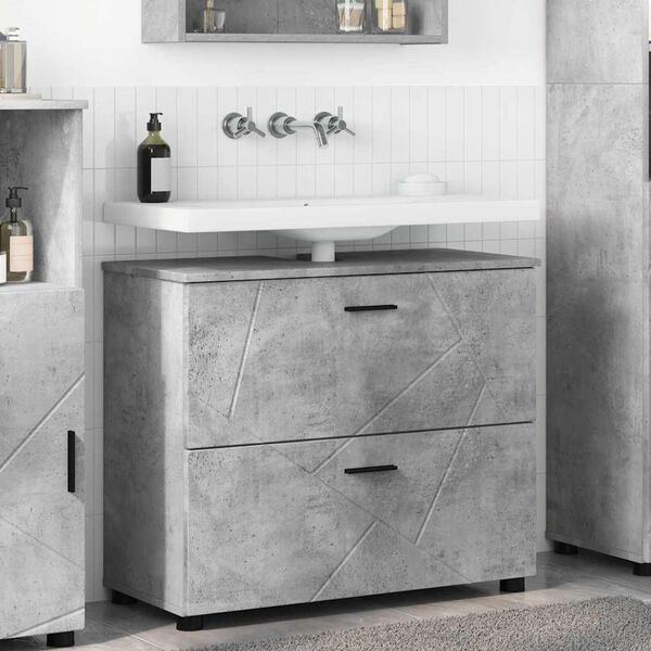 vidaXL Bathroom Cabinet Concrete Grey 30.12 x 13.78 x 25.20 in