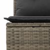 vidaXL Garden Sofa with Cushion Gray Poly rattan
