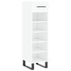 vidaXL Shoe Cabinet High Gloss White Engineered Wood, Iron Compact