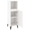 vidaXL Bathroom Cabinet White Engineered wood, metal 11.8 x 11.8 x 39.4 in