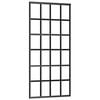 vidaXL Sliding Door ESG Glass and Aluminum 35.4"x80.7" Black