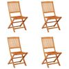 vidaXL Garden Chair Set of 4 Natural Wood Solid eucalyptus wood Medium