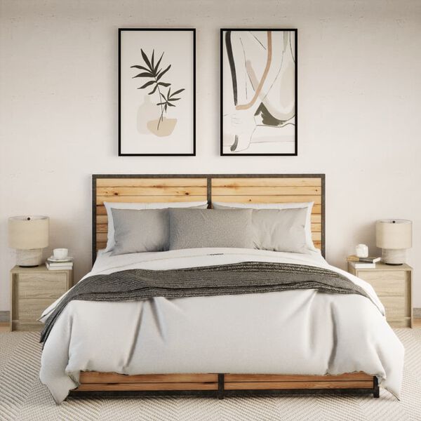 vidaXL Bedside Cabinet Set of 2 Sonoma oak Engineered wood Medium