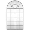 vidaXL Wall Mirror Black Glass, Powder-coated iron Large Mirror