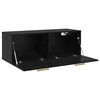 vidaXL Wall Cabinet Black oak 39.4" x 14.4" x 13.8" Engineered wood