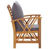 vidaXL Garden Chair Set of 2 Dark grey cushions Solid acacia wood Medium