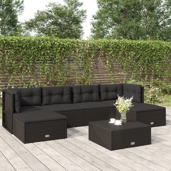 vidaXL Garden Lounge Set Black