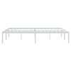 vidaXL Bed Frame White Powder-Coated Steel 63 x 79 in Bed Frame