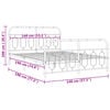vidaXL Bed Frame White Steel 55 in x 75 in Bed Frame Rectangular
