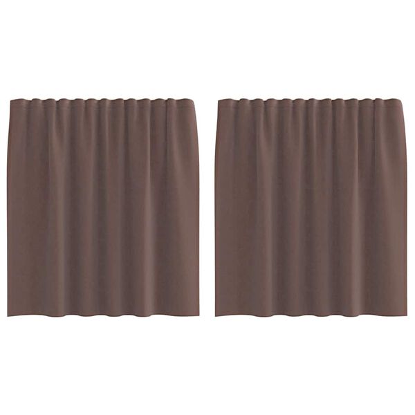 vidaXL Voile Curtains with Tab Top 2 pcs Brown