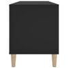 vidaXL Record Cabinet Black Engineered wood, solid eucalyptus wood Medium