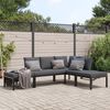 vidaXL Garden Sofa Set Black Aluminum Medium Adjustable Armrests