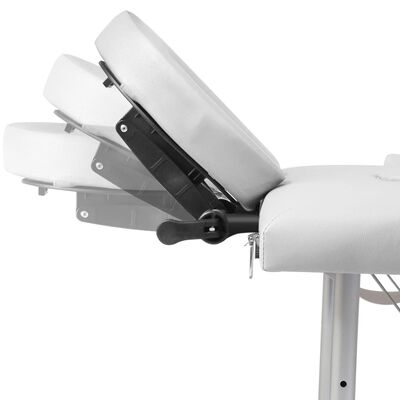 vidaXL Creme White Foldable Massage Table 4 Zones with Aluminum Frame