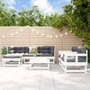 vidaXL Garden Lounge Set White Solid pine wood Large Modular