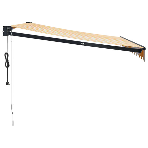 vidaXL Automatic Retractable Awning Yellow and White 9.8x8.2'