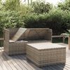 vidaXL Garden Lounge Set Grey PE Rattan, PVC, Polyester, Powder-Coated Steel