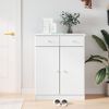 vidaXL Shoe Cabinet White Solid pine wood 30.3x13.8x37.8 in Shoe Cabinet