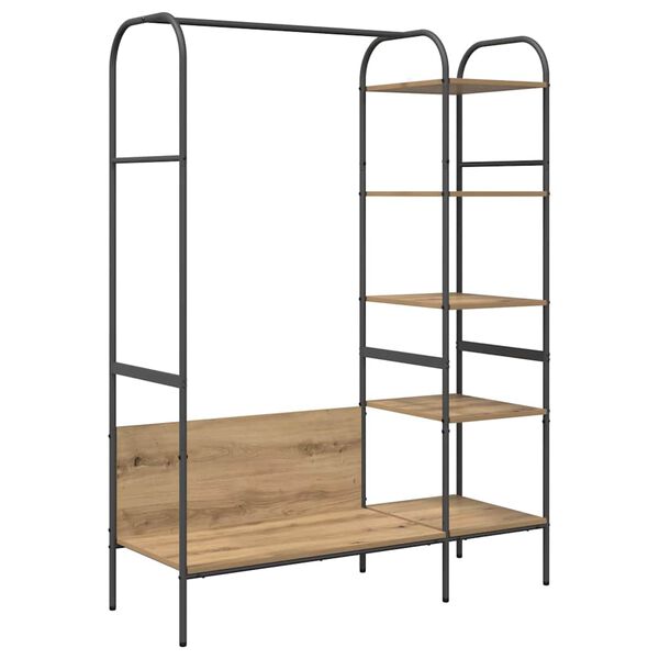 vidaXL Clothes Rack Beige 47.24 x 17.32 x 62.99 in Engineered Wood