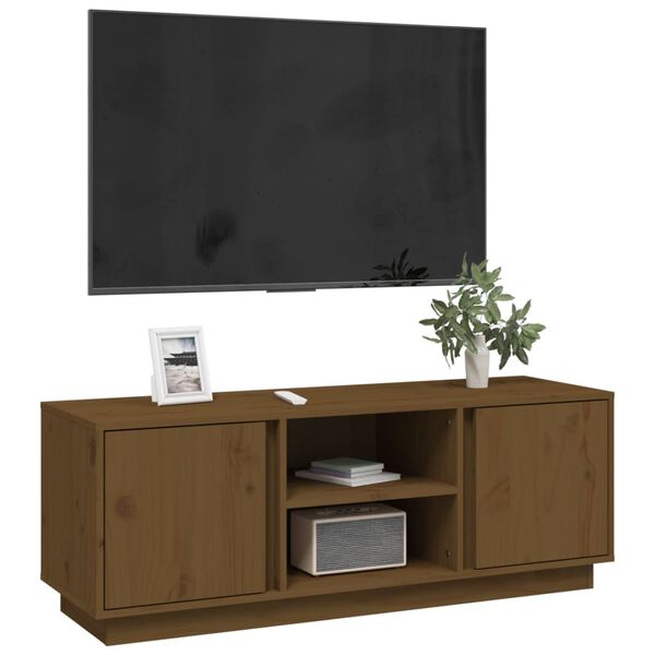 vidaXL TV Cabinet Honey Brown Solid Pine Wood Medium TV Cabinet