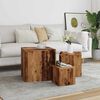 vidaXL Side Table Set of 3 Old wood Engineered wood Small Durable