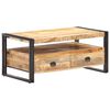 vidaXL Coffee Table Brown and black Rough mango wood, steel