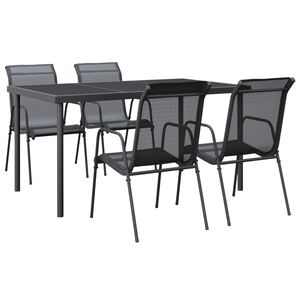 vidaXL Garden Dining Set Black and Anthracite