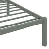 vidaXL Bed Frame Grey Metal 47.2x78.7 in Heavy-Duty Bed Frame