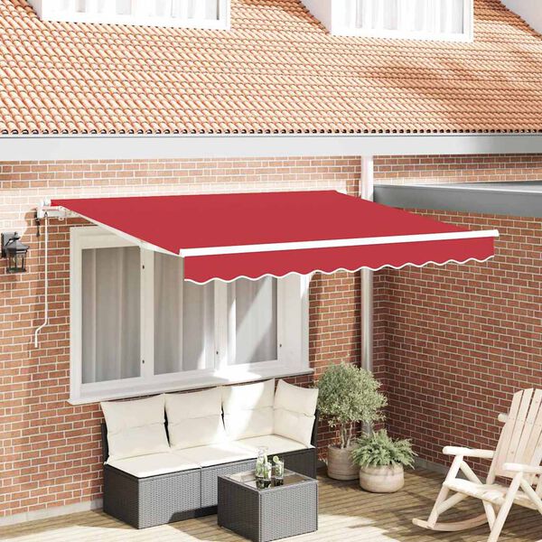 vidaXL Retractable Awning Red 137.80 x 78.74 in Fabric