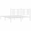 vidaXL Bed Frame White Powder-Coated Steel 59 x 79 in King Size