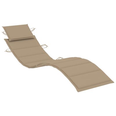 vidaXL Sun Lounger Cushion Beige 73.2"x22.8"x1.2"