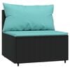 vidaXL Patio Lounge Set Black, Water blue