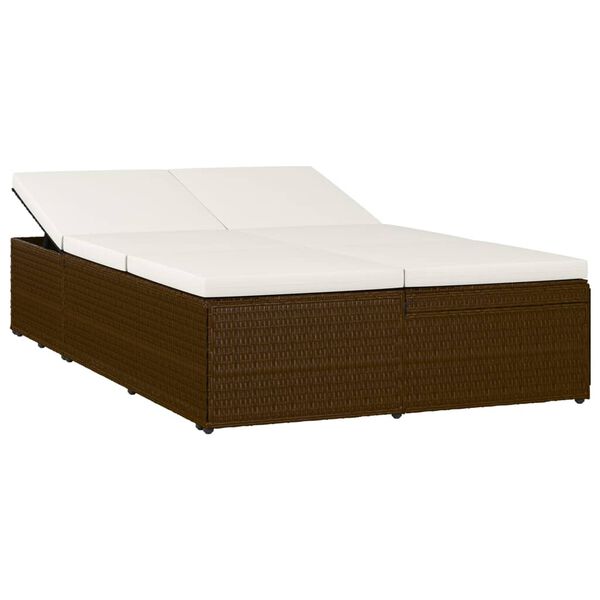 vidaXL Sun Bed Brown and cream white