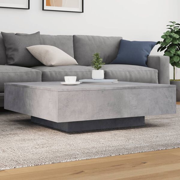 vidaXL Coffee Table Concrete gray Engineered wood 39.4 x 39.4 x 12.2 in
