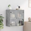 vidaXL Wall Cabinet Concrete grey Engineered wood, glass Medium