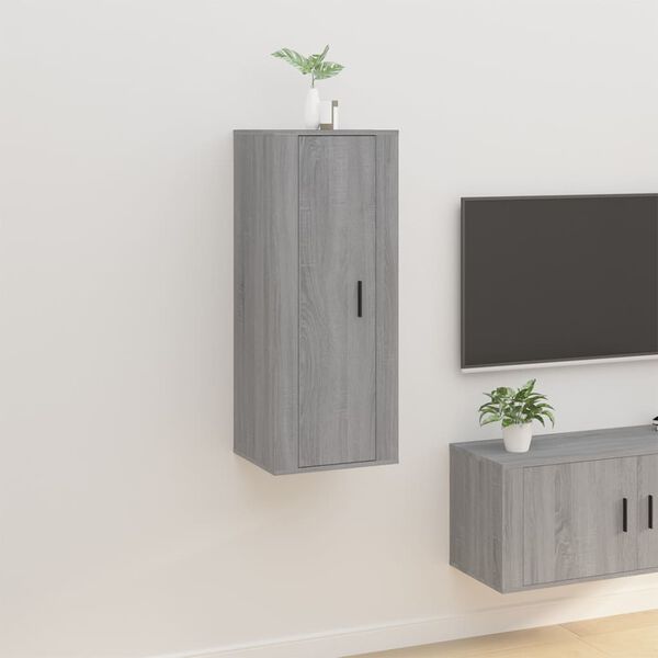 vidaXL Wall Mounted TV Cabinet Grey sonoma Engineered wood Medium
