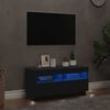 vidaXL TV Cabinet Black Engineered wood TV Cabinet Rectangular Modern